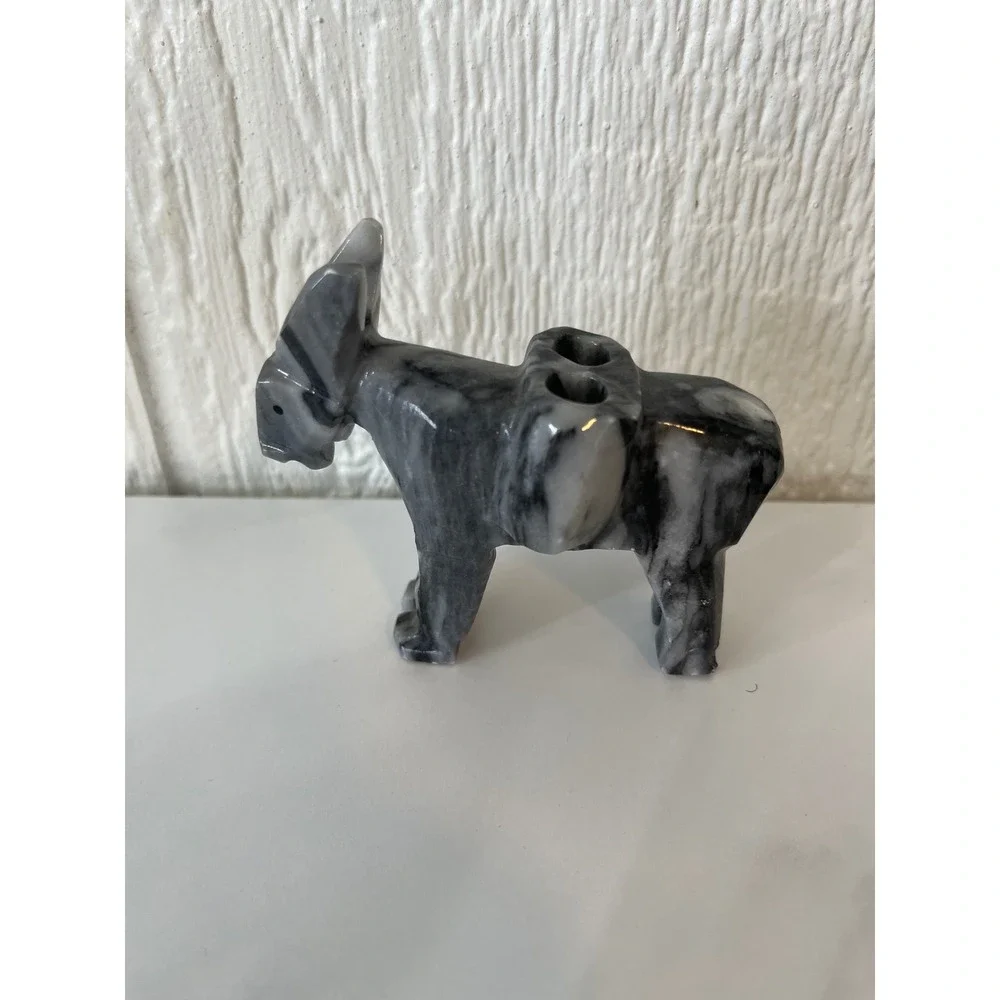 Marble Donkey Figurine Statue Carved Animal‎ Decor